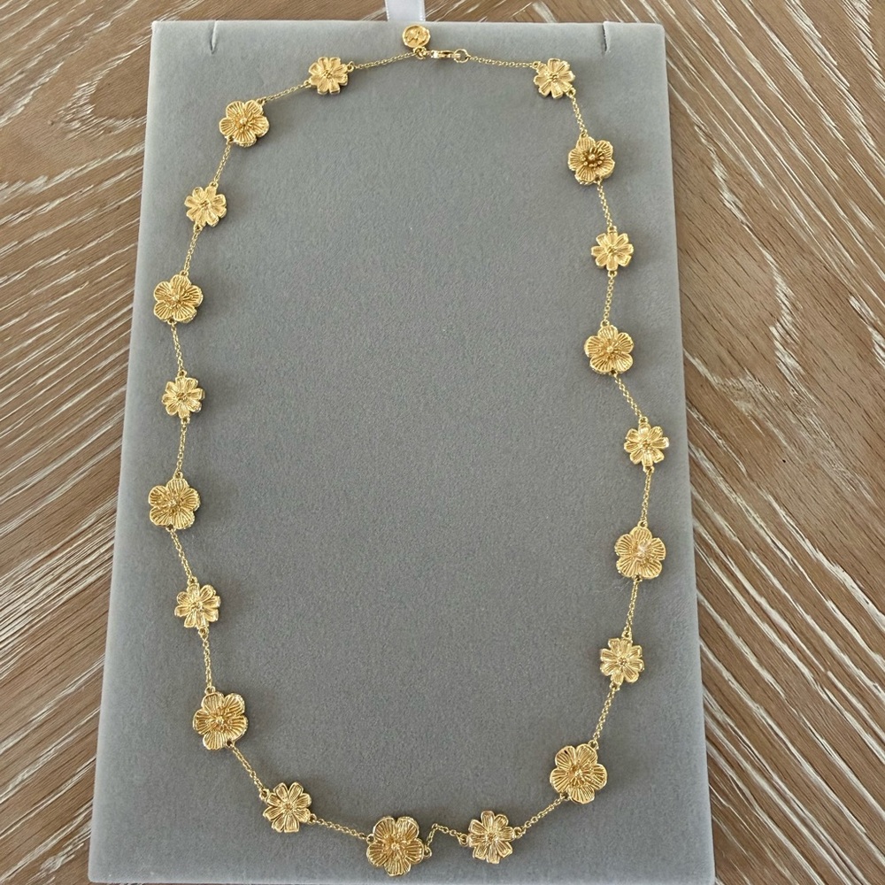Gold Floral Necklace by Anabel Aram wildflowers collection